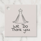 Dank u Kaart Trouwjurk Silhouette Collectie Bedankjes Labels (Voorkant)