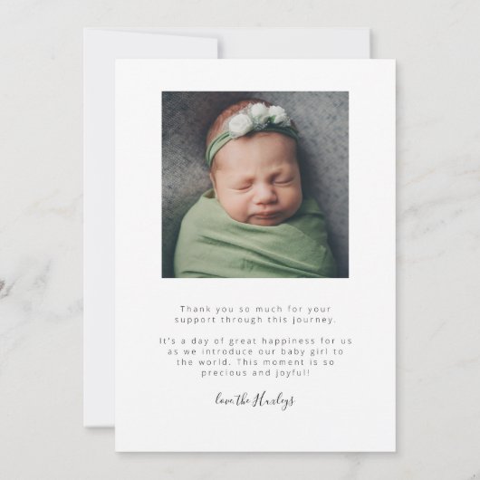 Dank u Kaart van de Aankondiging van de Geboortepl (Achterkant)