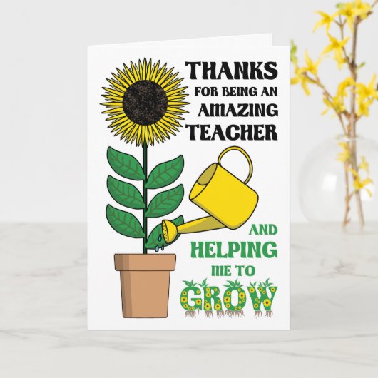 Dank u Kaart van docent Amazing (Gele Bloem)