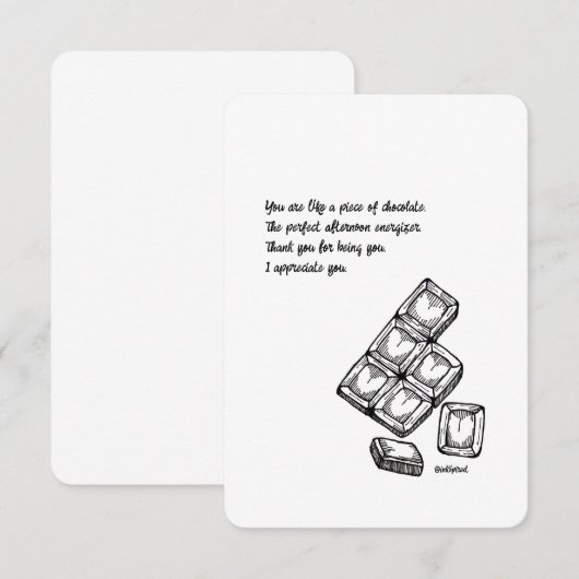 Dank u, Kaart van waardering - Chocolade, Flat (Voorkant / Achterkant)