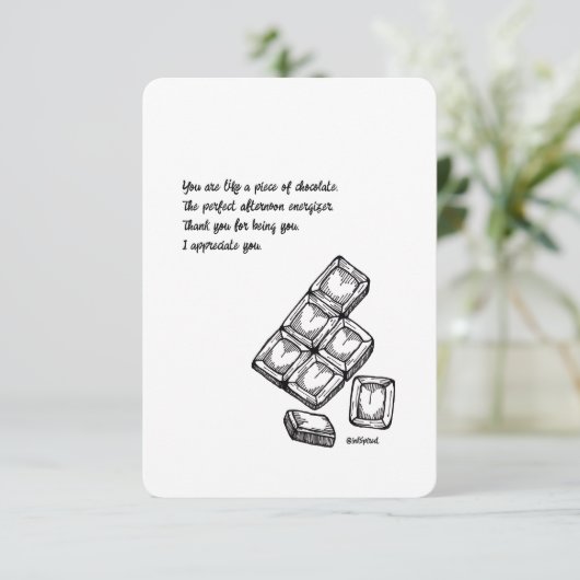 Dank u, Kaart van waardering - Chocolade, Flat (Staand voorkant)