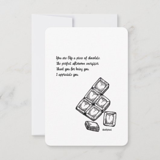 Dank u, Kaart van waardering - Chocolade, Flat (Voorkant)