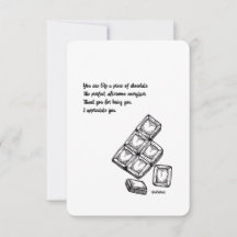 Dank u, Kaart van waardering - Chocolade, Flat