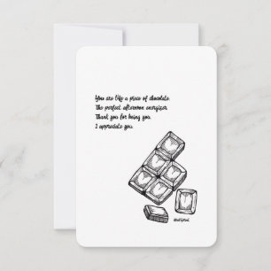 Dank u, Kaart van waardering - Chocolade, Flat
