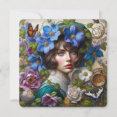 Dank u kaart Victoriaans Bloemenstoom Punk (Voorkant)