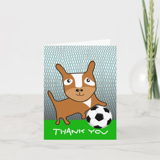 Dank u kaart Voetbalhond (Voorkant)