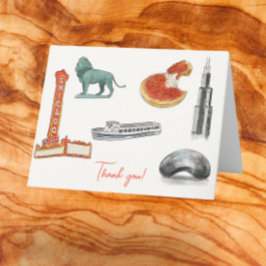 Dank u Kaart voor Chicago bruiloft