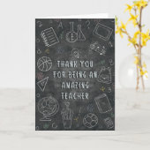 Dank u Kaart voor docent Chalkboard (Gele Bloem)