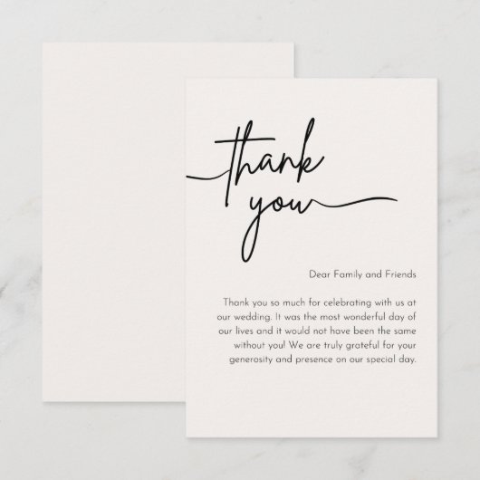 Dank u kaart voor familie (Voorkant / Achterkant)