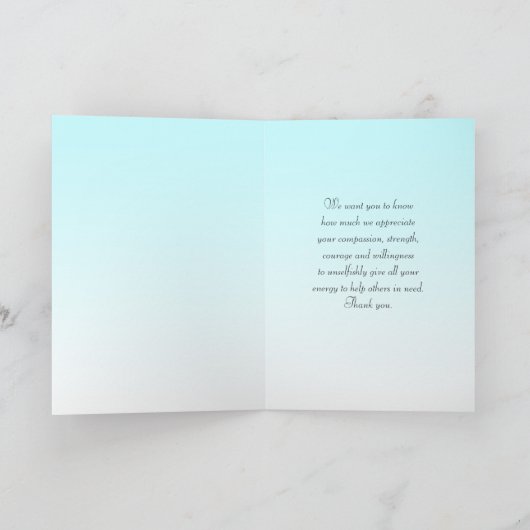 Dank u kaart voor verpleegkundige of arts (Binnen)