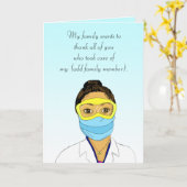 Dank u kaart voor verpleegkundige of arts (Gele Bloem)