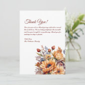 Dank u kaart-Waterverf Herfst Flowers- Kaart (Staand voorkant)