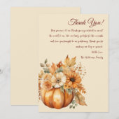 Dank u kaart-Waterverf pompoen bloemontwerp- Kaart (Voorkant / Achterkant)