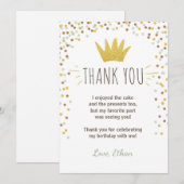 Dank u kaart Wilde dingen Verjaardag Gold Boy Crow (Voorkant / Achterkant)