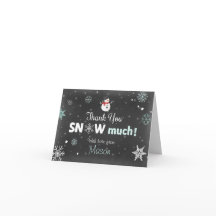 Dank u kaart Winter Onederland Snowman Mint Blue