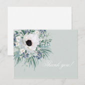 Dank u kaart witte anemone salie groen (Voorkant / Achterkant)