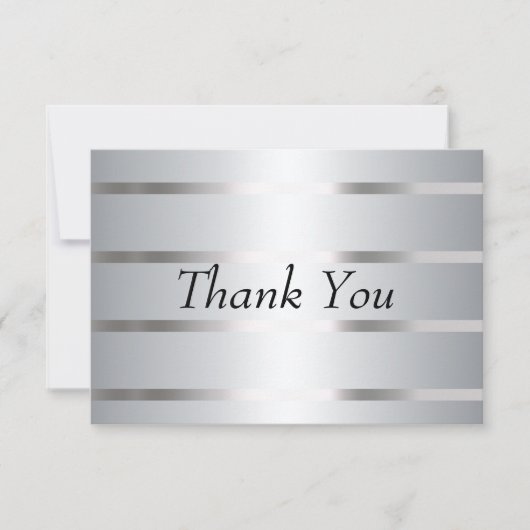 Dank u kaart zilveren lijnen (Voorkant)