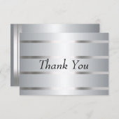 Dank u kaart zilveren lijnen (Voorkant / Achterkant)