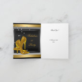 Dank u kaart zwart goud hoge hakken (Binnen)