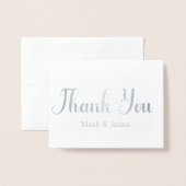 Dank u kaarten bruiloft koppels naam script hart (Voorkant met envelop)