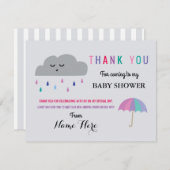 Dank u kaarten cloud Baby shower Sprinkle Girl (Voorkant / Achterkant)