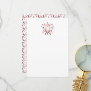 Dank u Kaarten Dusty Pink Crest & Cross