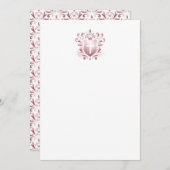 Dank u Kaarten Dusty Pink Crest & Cross (Voorkant / Achterkant)