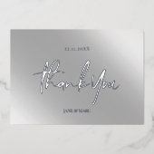 Dank u kaarten echte Folie zilvergrijs (Voorkant)