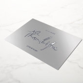 Dank u kaarten echte Folie zilvergrijs (Gedraaid)