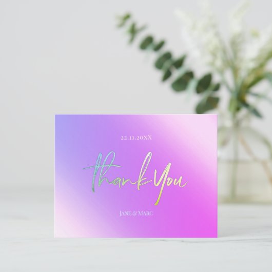 Dank u kaarten Levendig holografisch Briefkaart (Staand voorkant)
