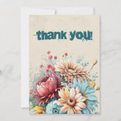 Dank u kaarten met Bloemen, 5x7 duim, verticaal (Voorkant)