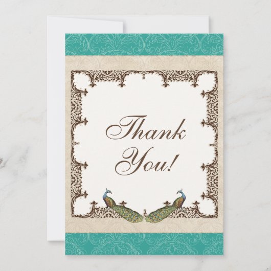 Dank u Kaarten - Peacock & Etchings Notitiekaartje (Achterkant)