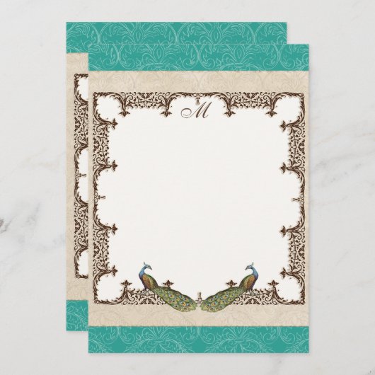Dank u Kaarten - Peacock & Etchings Notitiekaartje (Voorkant / Achterkant)