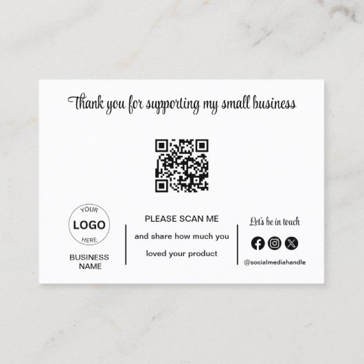 Dank u Kaarten QR Code Logo Green Business Visitekaartje (Achterkant)