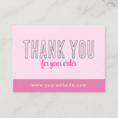 Dank u Kaarten QR Code Logo Pink Business Visitekaartje (Voorkant)