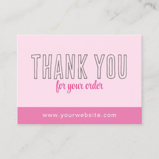Dank u Kaarten QR Code Logo Pink Business Visitekaartje (Voorkant)
