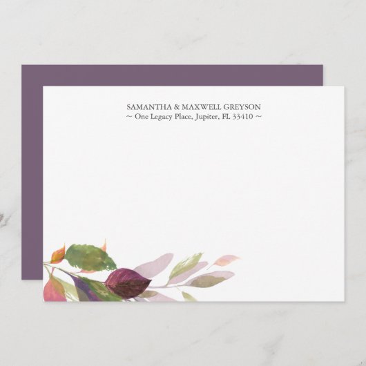 Dank u kaarten rustieke Herfst gebladerte briefpap Notitiekaartje (Voorkant / Achterkant)