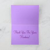 Dank u Kaarten: Subtiel Monogram (Paars) Bedankkaart (Binnen)