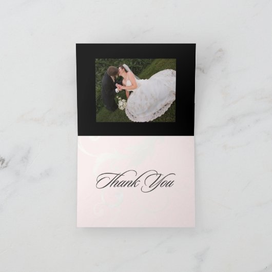 Dank u Kaarten, trouwfoto's+monogram Bedankkaart (Binnen)