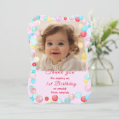 Dank u Kaarten voor 1e Verjaardag met Foto (Staand voorkant)