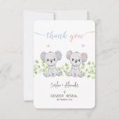 Dank u kaarten voor Koala Gender Reveal Party. (Voorkant)