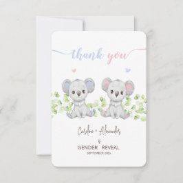 Dank u kaarten voor Koala Gender Reveal Party.
