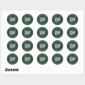 Dank u kalligrafie Sage Groene bruiloft gunst Ronde Sticker (Vel)
