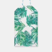 Dank u kalligrafie tropische bladeren flamingo cadeaulabel (Achterkant)