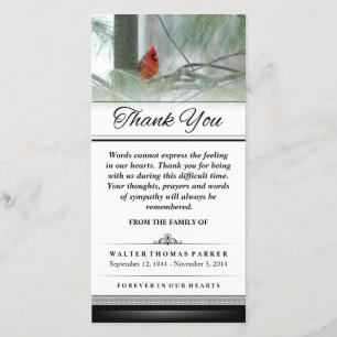 Dank U Kardinaalvogel Woorden Kunnen Niet Uiten Bedankkaart
