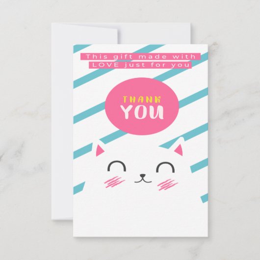 DANK U KAT HET ONTWERP VAN HET WENSKAART BEDANKKAART (Voorkant)