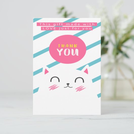 DANK U KAT HET ONTWERP VAN HET WENSKAART BEDANKKAART (Staand voorkant)