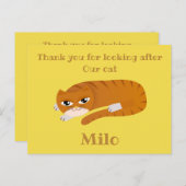 Dank u kat sitter briefkaart (Voorkant / Achterkant)