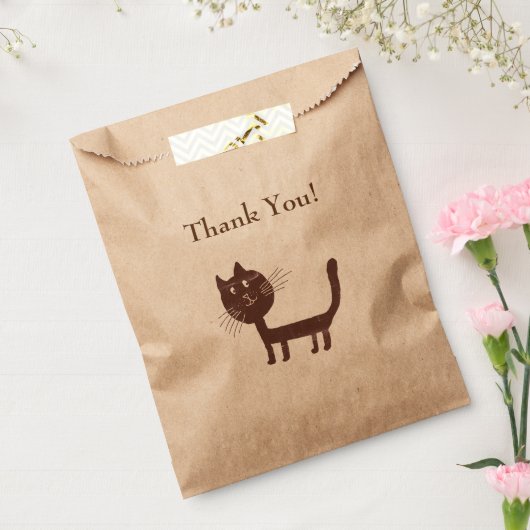 Dank u kat tekening gunstzak bedankzakje (Gezegeld)