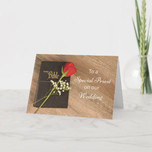 Dank U Katholieke Priester voor Trouwbijbel & Roos Kaart